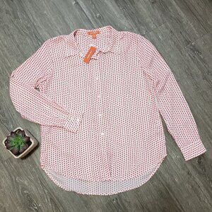 NEW * Joe Fresh * Pink Stars Print Blouse * Sz Lg